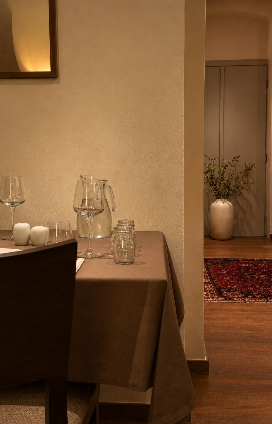 Diava Restaurant table setting in Zagori
